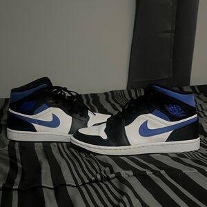 Jordan Black and Blue High-Top Sneakers